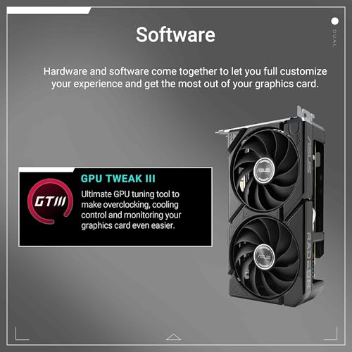 ASUS Dual Radeon  RX 9060 XT 16GB GDDR6 Graphics Card  PCIe 5 0  HDMI 2 1b  DisplayPort 2 1a  2 5 Slot Design  Axial tech Fan Design  0dB Technology  and More 