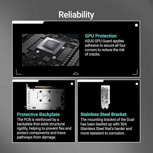 ASUS Dual Radeon RX 9060 XT 16GB GDDR6 White Edition (PCIe 5.0, 16 GB GDDR6, HDMI 2.1b, DisplayPort 2.1a, diseño de 2.5 ranuras, diseño de ventilador de tecnología axial, tecnología 0dB y más)