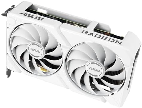 ASUS Dual Radeon  RX 9060 XT 16GB GDDR6 White Edition  PCIe 5 0  16gB GDDR6  HDMI 2 1b  DisplayPort 2 1a  2 5 Slot Design  Axial tech Fan Design  0dB Technology  and More 