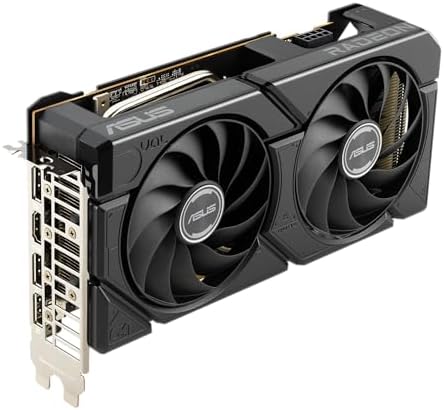 ASUS Dual Radeon  RX 9060 XT 16GB GDDR6 Graphics Card  PCIe 5 0  HDMI 2 1b  DisplayPort 2 1a  2 5 Slot Design  Axial tech Fan Design  0dB Technology  and More 
