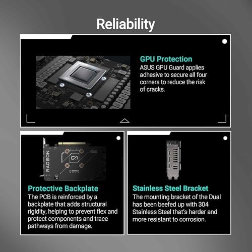 ASUS Dual Radeon  RX 9060 XT 8GB GDDR6 Graphics Card  PCIe 5 0  HDMI 2 1b  DisplayPort 2 1a  2 5 Slot Design  Axial tech Fan Design  0dB Technology  and More 