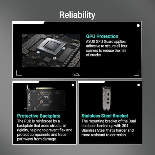 ASUS Dual Radeon  RX 9060 XT 16GB GDDR6 Graphics Card  PCIe 5 0  HDMI 2 1b  DisplayPort 2 1a  2 5 Slot Design  Axial tech Fan Design  0dB Technology  and More