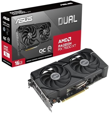 ASUS Dual Radeon  RX 9060 XT 16GB GDDR6 Graphics Card  PCIe 5 0  HDMI 2 1b  DisplayPort 2 1a  2 5 Slot Design  Axial tech Fan Design  0dB Technology  and More