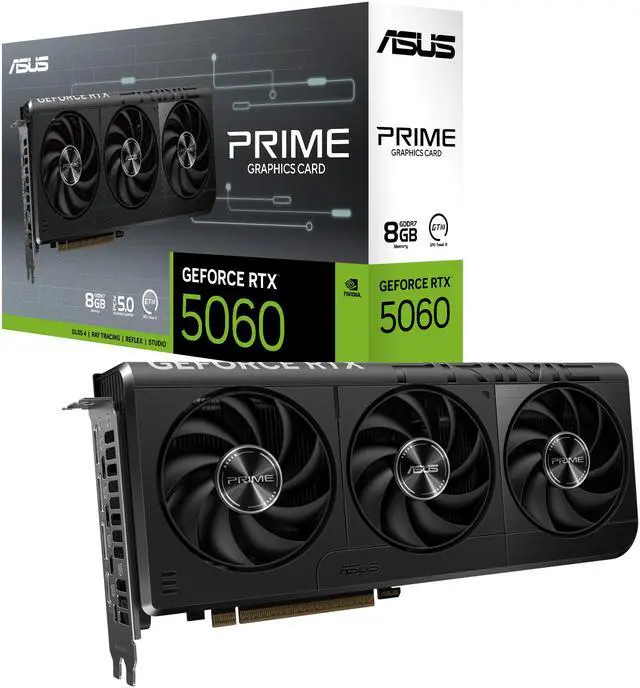 ASUS GeForce RTX 5060 8GB GDDR7 PCI Express 5 0 x8 Graphics Card PRIME RTX5060 8G