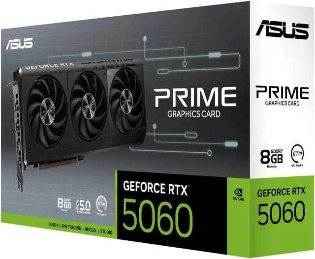 ASUS GeForce RTX 5060 8GB GDDR7 PCI Express 5 0 x8 Graphics Card PRIME RTX5060 8G