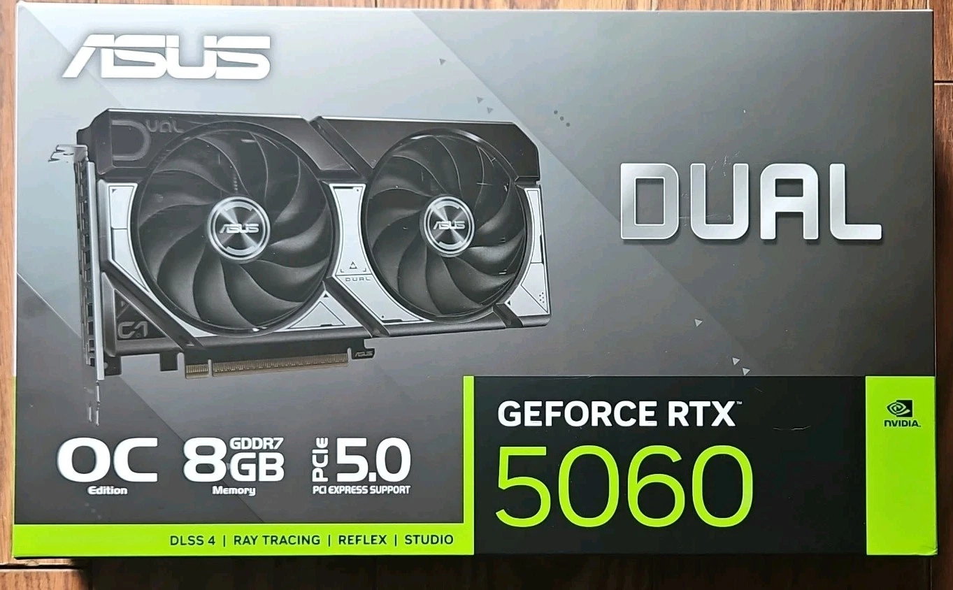 ASUS NVIDIA GeForce RTX 5060 8GB GDDR7 Ray Tracing DLSS 4 HDMI PCIe 5 0