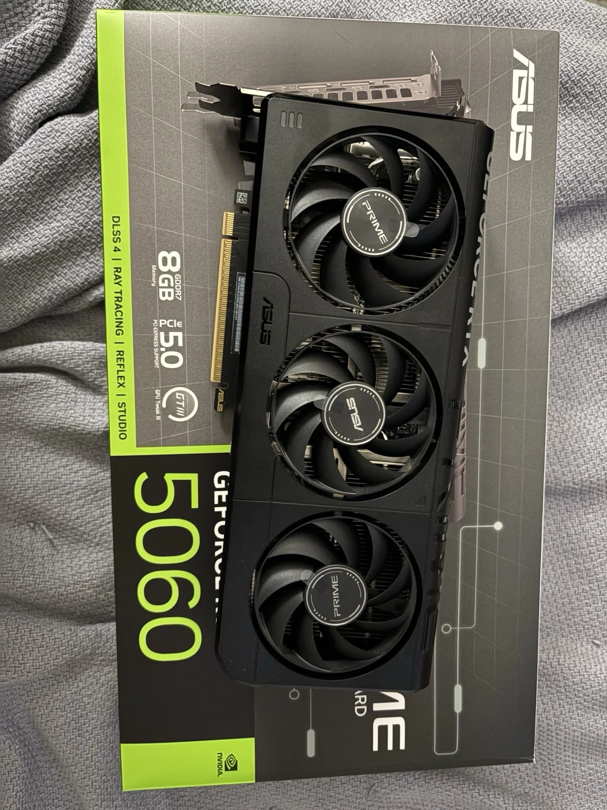 ASUS NVIDIA GeForce RTX 5060 Prime Triple Fan 8GB GDDR7 PCIe 5 0 Graphics Card