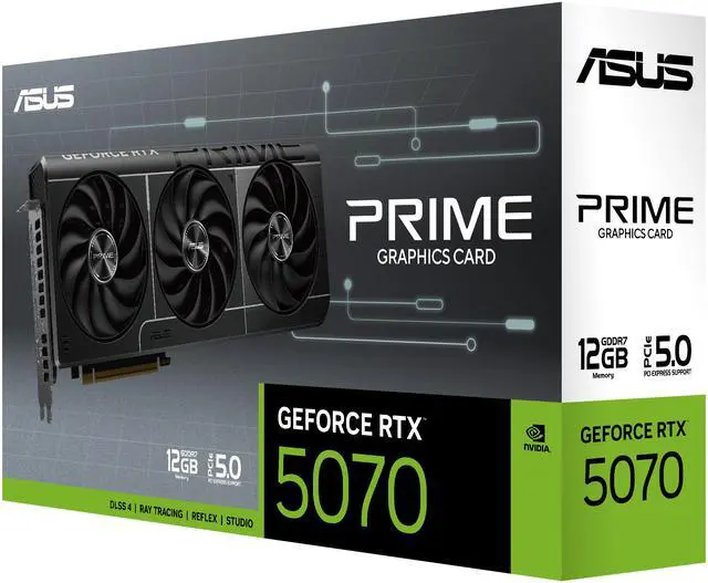 ASUS PRIME GeForce RTX 5070 12GB 192 Bit GDDR7 PCI Express 5 0 Graphics Card PRIME RTX5070 12G