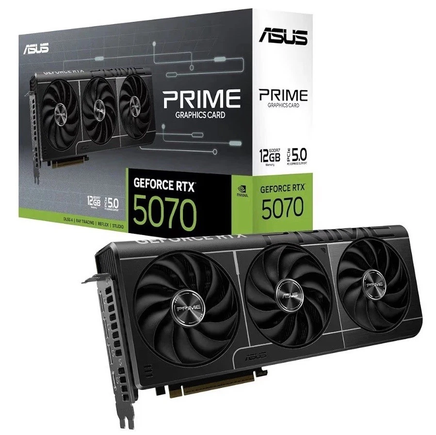 ASUS PRIME GeForce RTX 5070 12GB 192 Bit GDDR7 PCI Express 5 0 Graphics Card PRI