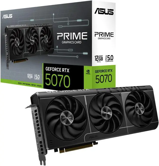 ASUS PRIME GeForce RTX 5070 12GB 192 Bit GDDR7 PCI Express 5 0 Graphics Card PRIME RTX5070 12G