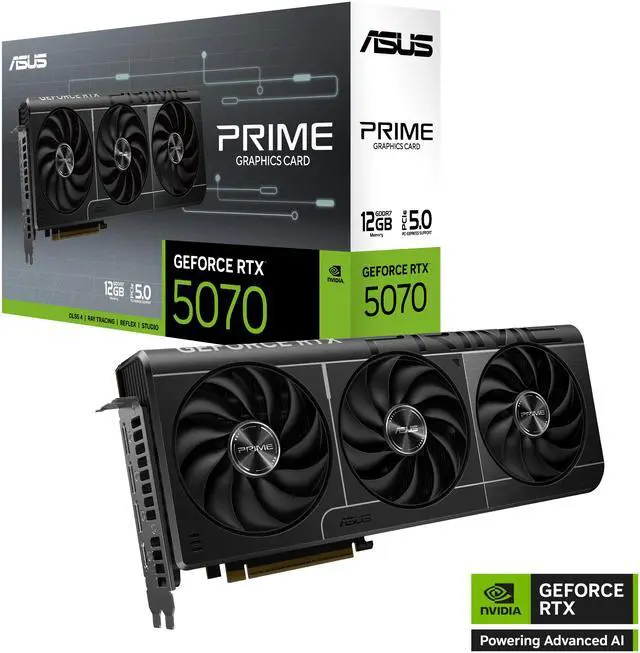 ASUS PRIME GeForce RTX 5070 12GB 192 Bit GDDR7 PCI Express 5 0 Graphics Card PRIME RTX5070 12G
