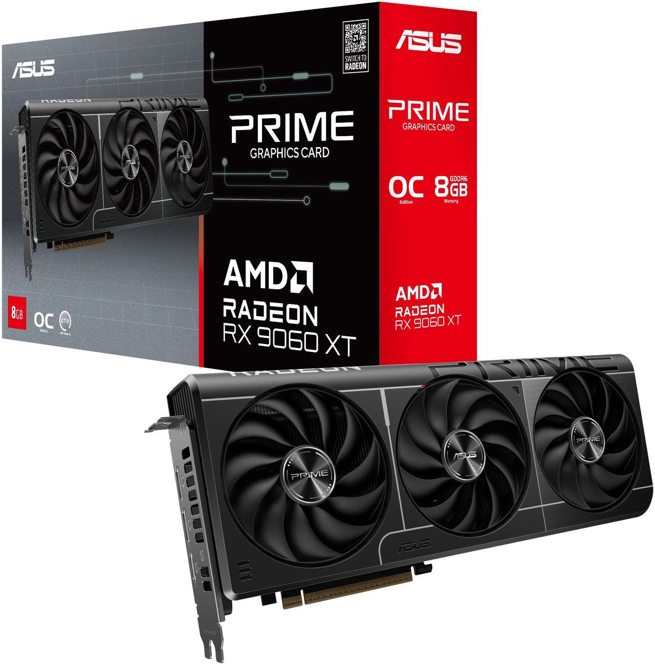 ASUS PRIME Radeon RX 9060 XT 8GB GDDR6 PCI Express 5 0 x16 ATX Graphics Card PRIME RX9060XT O8G RX 9060XT 8GB