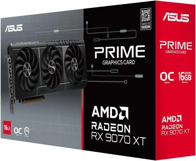 ASUS PRIME Radeon RX 9070 XT 16GB 256 Bit GDDR6 PCI Express 5 0  RDNA 4 Graphics Card PRIME RX9070XT O16G