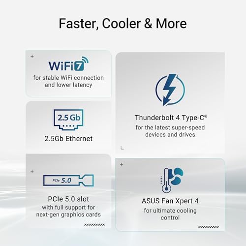 ASUS PRIME Z890 P WIFI Z890 LGA 1851 ATX motherboard  Intel  Core  Ultra Series 2 Ready  Advanced AI PC ready  14 1 1 2 power stage  DDR5  PCIe  5 0  Thunderbolt  4 USB Type C   4x M 2  Wi Fi 7  2 5Gb