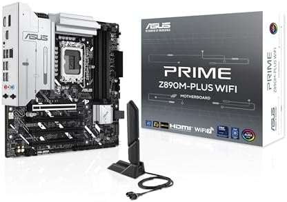 ASUS PRIME Z890 P WIFI Z890 LGA 1851 ATX motherboard  Intel  Core  Ultra Series 2 Ready  Advanced AI PC ready  14 1 1 2 power stage  DDR5  PCIe  5 0  Thunderbolt  4 USB Type C   4x M 2  Wi Fi 7  2 5Gb
