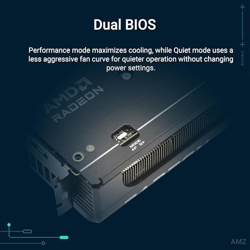 ASUS Prime AMD Radeon RX 9060 XT 16GB GDDR6 OC Edition Graphics Card   PCIe 5 0  HDMI/DP 2 1  2 5 Slot Design  axial tech Fans  Dual Ball Fan Bearings  Dual BIOS  GPU Guard   3 Year Warranty