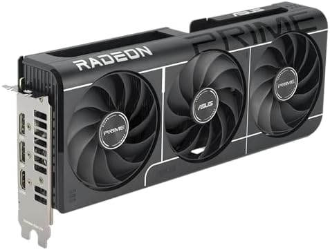 ASUS Prime AMD Radeon RX 9060 XT 16GB GDDR6 OC Edition Graphics Card   PCIe 5 0  HDMI/DP 2 1  2 5 Slot Design  axial tech Fans  Dual Ball Fan Bearings  Dual BIOS  GPU Guard   3 Year Warranty
