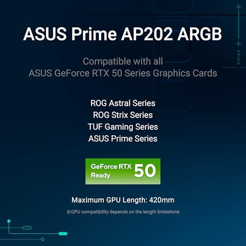ASUS Prime AP202 ARGB Black mATX pc case with Fully Tempered Curved Glass  Supports Graphics Cards up to 420mm Long  360mm Long radiators  Easy Detach Rail  Patented Slot Vent  3 Built in ARGB Fans
