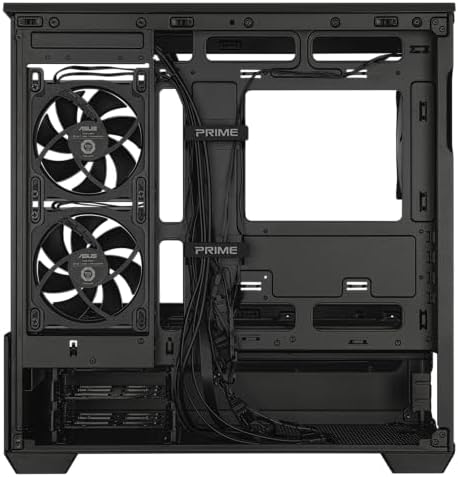 ASUS Prime AP202 ARGB Black mATX pc case with Fully Tempered Curved Glass  Supports Graphics Cards up to 420mm Long  360mm Long radiators  Easy Detach Rail  Patented Slot Vent  3 Built in ARGB Fans