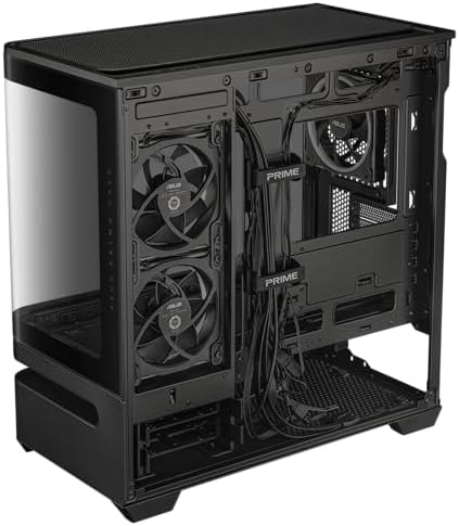 ASUS Prime AP202 ARGB Black mATX pc case with Fully Tempered Curved Glass  Supports Graphics Cards up to 420mm Long  360mm Long radiators  Easy Detach Rail  Patented Slot Vent  3 Built in ARGB Fans