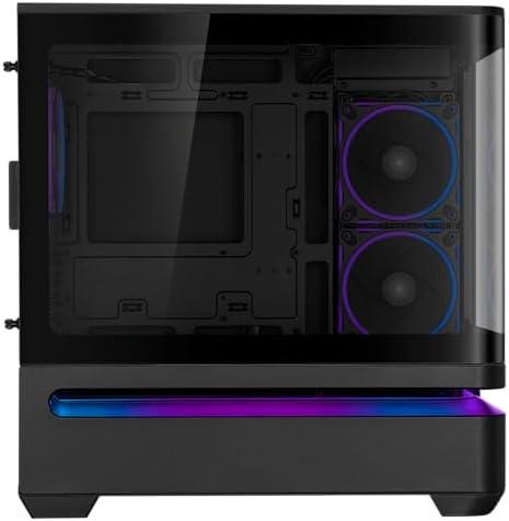 ASUS Prime AP202 ARGB Black mATX pc case with Fully Tempered Curved Glass  Supports Graphics Cards up to 420mm Long  360mm Long radiators  Easy Detach Rail  Patented Slot Vent  3 Built in ARGB Fans