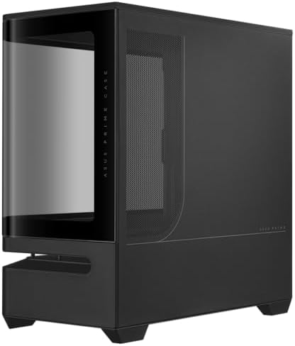 ASUS Prime AP202 ARGB Black mATX pc case with Fully Tempered Curved Glass  Supports Graphics Cards up to 420mm Long  360mm Long radiators  Easy Detach Rail  Patented Slot Vent  3 Built in ARGB Fans