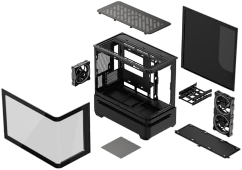 ASUS Prime AP202 ARGB Black mATX pc case with Fully Tempered Curved Glass  Supports Graphics Cards up to 420mm Long  360mm Long radiators  Easy Detach Rail  Patented Slot Vent  3 Built in ARGB Fans