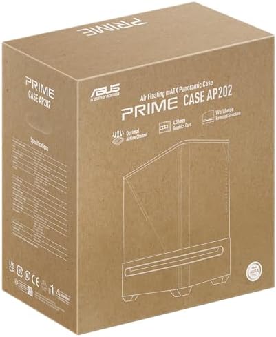 ASUS Prime AP202 ARGB Black mATX pc case with Fully Tempered Curved Glass  Supports Graphics Cards up to 420mm Long  360mm Long radiators  Easy Detach Rail  Patented Slot Vent  3 Built in ARGB Fans