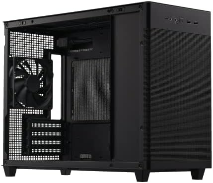 ASUS Prime AP202 ARGB Black mATX pc case with Fully Tempered Curved Glass  Supports Graphics Cards up to 420mm Long  360mm Long radiators  Easy Detach Rail  Patented Slot Vent  3 Built in ARGB Fans