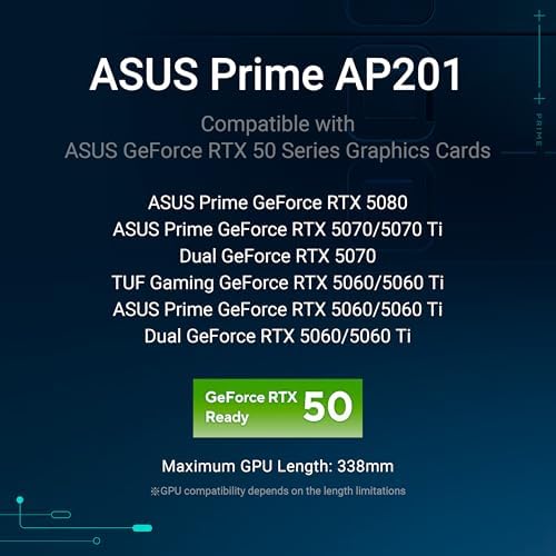 ASUS Prime AP202 ARGB Black mATX pc case with Fully Tempered Curved Glass  Supports Graphics Cards up to 420mm Long  360mm Long radiators  Easy Detach Rail  Patented Slot Vent  3 Built in ARGB Fans