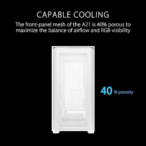 ASUS Prime AP202 ARGB Black mATX pc case with Fully Tempered Curved Glass  Supports Graphics Cards up to 420mm Long  360mm Long radiators  Easy Detach Rail  Patented Slot Vent  3 Built in ARGB Fans