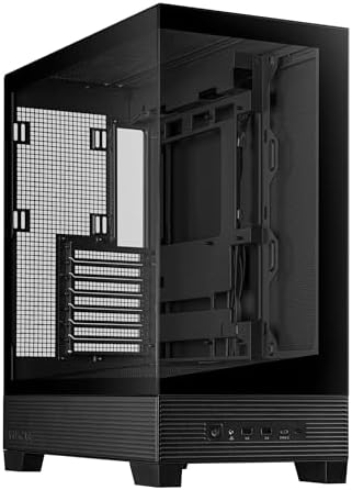 ASUS Prime AP202 ARGB Black mATX pc case with Fully Tempered Curved Glass  Supports Graphics Cards up to 420mm Long  360mm Long radiators  Easy Detach Rail  Patented Slot Vent  3 Built in ARGB Fans
