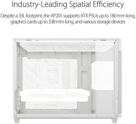 ASUS Prime AP202 ARGB Black mATX pc case with Fully Tempered Curved Glass  Supports Graphics Cards up to 420mm Long  360mm Long radiators  Easy Detach Rail  Patented Slot Vent  3 Built in ARGB Fans