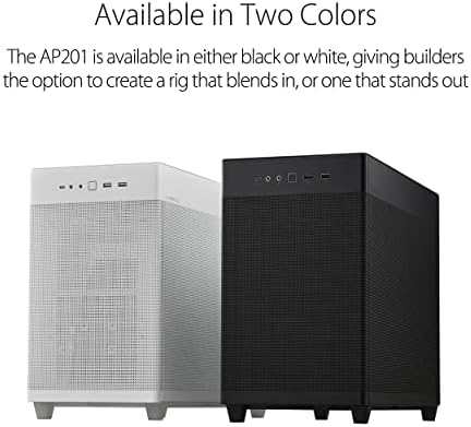 ASUS Prime AP202 ARGB Black mATX pc case with Fully Tempered Curved Glass  Supports Graphics Cards up to 420mm Long  360mm Long radiators  Easy Detach Rail  Patented Slot Vent  3 Built in ARGB Fans