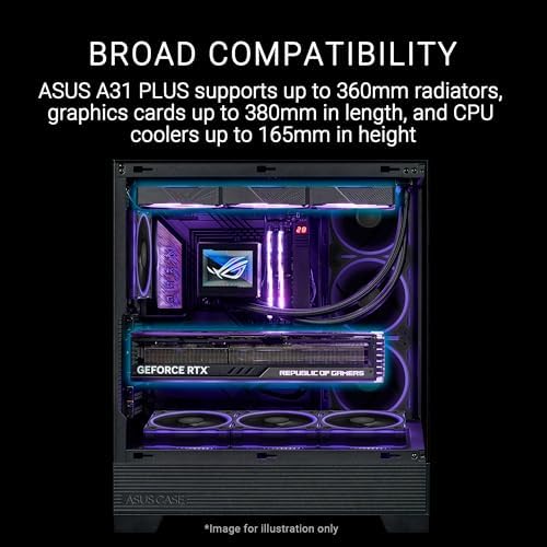 ASUS Prime AP202 ARGB Black mATX pc case with Fully Tempered Curved Glass  Supports Graphics Cards up to 420mm Long  360mm Long radiators  Easy Detach Rail  Patented Slot Vent  3 Built in ARGB Fans