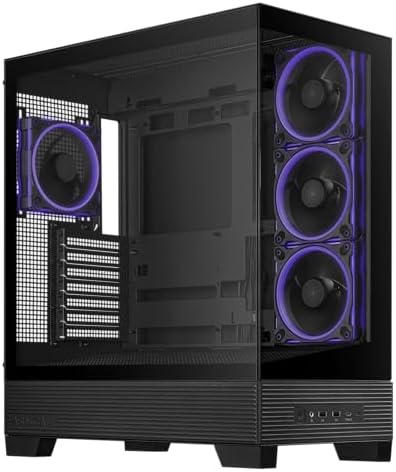 ASUS Prime AP202 ARGB Black mATX pc case with Fully Tempered Curved Glass  Supports Graphics Cards up to 420mm Long  360mm Long radiators  Easy Detach Rail  Patented Slot Vent  3 Built in ARGB Fans