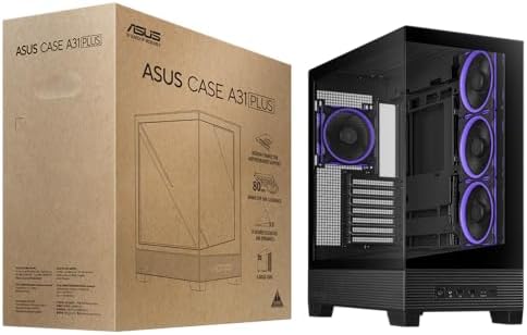ASUS Prime AP202 ARGB Black mATX pc case with Fully Tempered Curved Glass  Supports Graphics Cards up to 420mm Long  360mm Long radiators  Easy Detach Rail  Patented Slot Vent  3 Built in ARGB Fans
