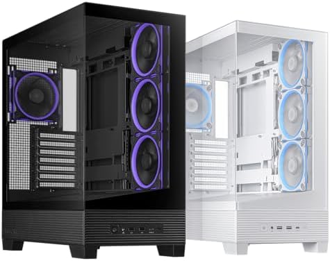 ASUS Prime AP202 ARGB Black mATX pc case with Fully Tempered Curved Glass  Supports Graphics Cards up to 420mm Long  360mm Long radiators  Easy Detach Rail  Patented Slot Vent  3 Built in ARGB Fans