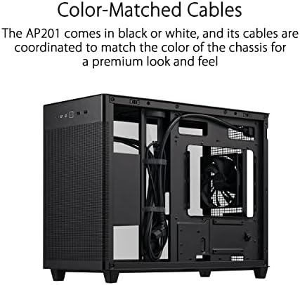 ASUS Prime AP202 ARGB Black mATX pc case with Fully Tempered Curved Glass  Supports Graphics Cards up to 420mm Long  360mm Long radiators  Easy Detach Rail  Patented Slot Vent  3 Built in ARGB Fans