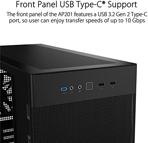 ASUS Prime AP202 ARGB Black mATX pc case with Fully Tempered Curved Glass  Supports Graphics Cards up to 420mm Long  360mm Long radiators  Easy Detach Rail  Patented Slot Vent  3 Built in ARGB Fans
