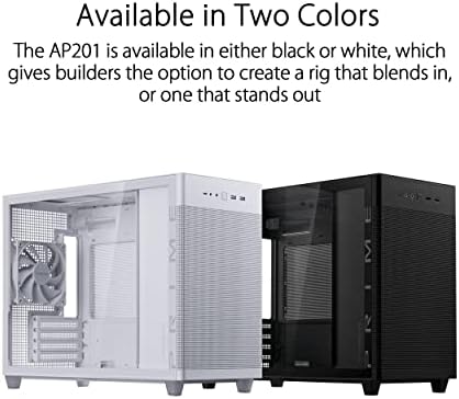 ASUS Prime AP202 ARGB Black mATX pc case with Fully Tempered Curved Glass  Supports Graphics Cards up to 420mm Long  360mm Long radiators  Easy Detach Rail  Patented Slot Vent  3 Built in ARGB Fans