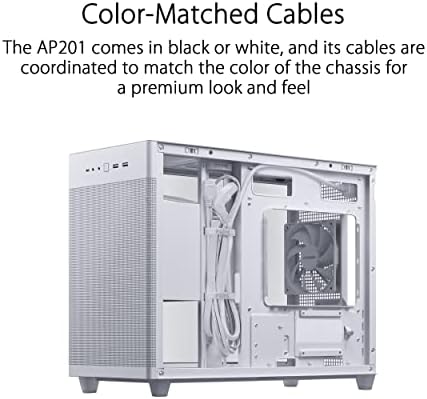 ASUS Prime AP202 ARGB Black mATX pc case with Fully Tempered Curved Glass  Supports Graphics Cards up to 420mm Long  360mm Long radiators  Easy Detach Rail  Patented Slot Vent  3 Built in ARGB Fans