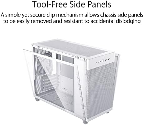 ASUS Prime AP202 ARGB Black mATX pc case with Fully Tempered Curved Glass  Supports Graphics Cards up to 420mm Long  360mm Long radiators  Easy Detach Rail  Patented Slot Vent  3 Built in ARGB Fans