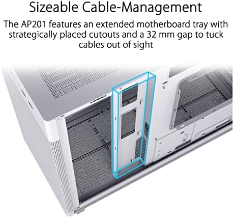 ASUS Prime AP202 ARGB Black mATX pc case with Fully Tempered Curved Glass  Supports Graphics Cards up to 420mm Long  360mm Long radiators  Easy Detach Rail  Patented Slot Vent  3 Built in ARGB Fans