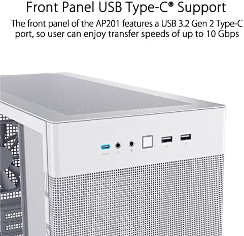 ASUS Prime AP202 ARGB Black mATX pc case with Fully Tempered Curved Glass  Supports Graphics Cards up to 420mm Long  360mm Long radiators  Easy Detach Rail  Patented Slot Vent  3 Built in ARGB Fans