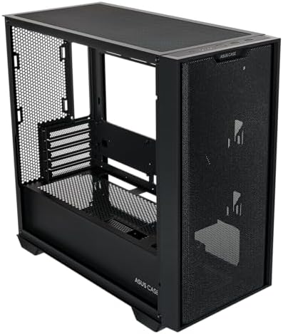 ASUS Prime AP202 ARGB Black mATX pc case with Fully Tempered Curved Glass  Supports Graphics Cards up to 420mm Long  360mm Long radiators  Easy Detach Rail  Patented Slot Vent  3 Built in ARGB Fans