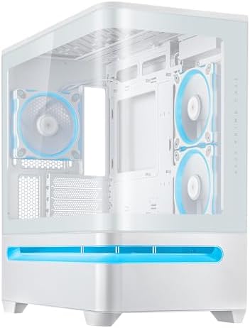 ASUS Prime AP202 ARGB Black mATX pc case with Fully Tempered Curved Glass  Supports Graphics Cards up to 420mm Long  360mm Long radiators  Easy Detach Rail  Patented Slot Vent  3 Built in ARGB Fans