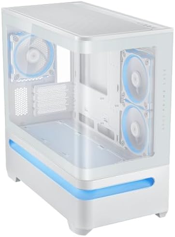 ASUS Prime AP202 ARGB Black mATX pc case with Fully Tempered Curved Glass  Supports Graphics Cards up to 420mm Long  360mm Long radiators  Easy Detach Rail  Patented Slot Vent  3 Built in ARGB Fans