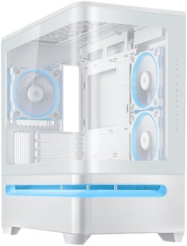 ASUS Prime AP202 ARGB Black mATX pc case with Fully Tempered Curved Glass  Supports Graphics Cards up to 420mm Long  360mm Long radiators  Easy Detach Rail  Patented Slot Vent  3 Built in ARGB Fans