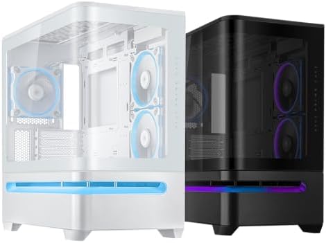 ASUS Prime AP202 ARGB Black mATX pc case with Fully Tempered Curved Glass  Supports Graphics Cards up to 420mm Long  360mm Long radiators  Easy Detach Rail  Patented Slot Vent  3 Built in ARGB Fans